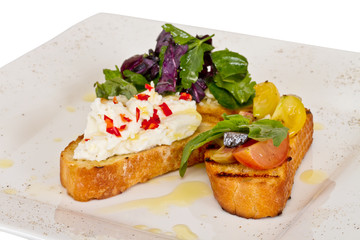 different colored Canapes on a white background