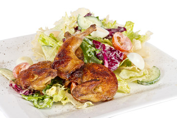 baked quail with the lemon and the eggs