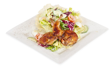 baked quail with the lemon and the eggs