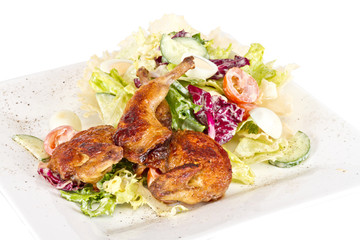 baked quail with the lemon and the eggs