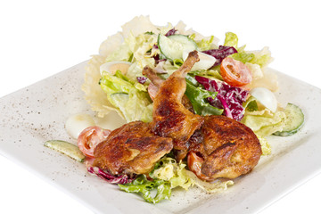 baked quail with the lemon and the eggs