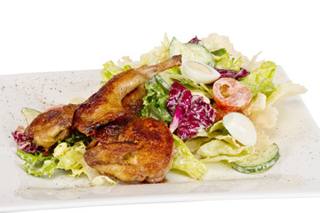 baked quail with the lemon and the eggs