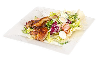 baked quail with the lemon and the eggs