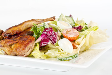 baked quail with the lemon and the eggs