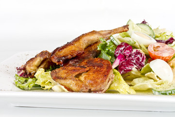 baked quail with the lemon and the eggs