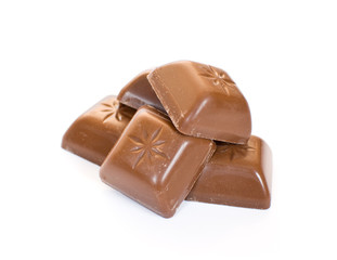 Chocolate bar on a white background