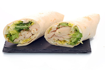 Wraps au poulet salade