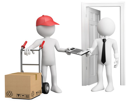 3D worker delivering a package