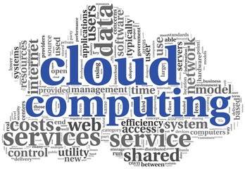Obraz premium Cloud computing concept in word tag cloud