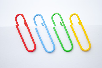 A sheet of paper with staples