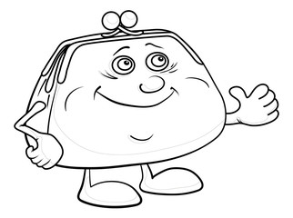 Purse showing thumbs up, contours