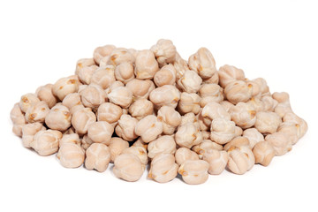 Pile Chickpea Bean isolated on white background.
