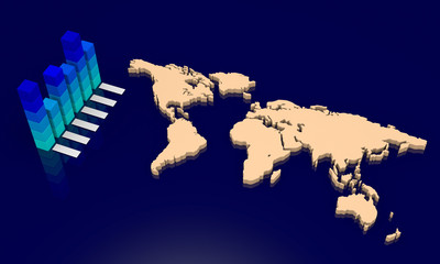 Chart with world map