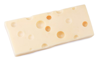 Emmental cheese on white background