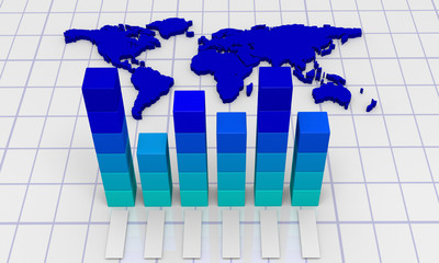 Chart with world map