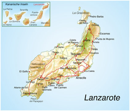 Landkarte von Lanzarote