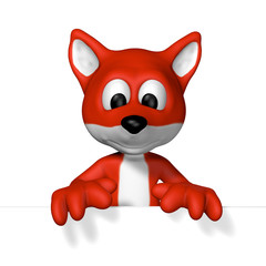fuchs und leere weiße tafel
