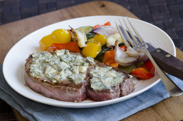 Steak with roasted vegetables