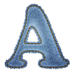 Jeans alphabet. Denim letter A
