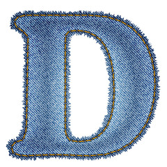 Jeans alphabet. Denim letter D