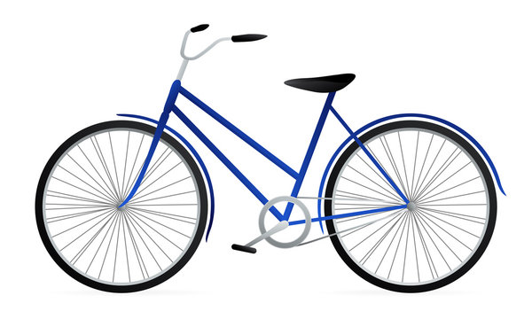 Blue Bicycle. Vector illustration on white background