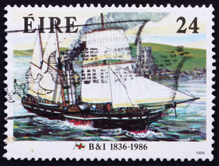 Postage stamp Ireland 1986 Steamer Severn, 1836
