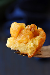 Apple cake close up.