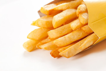french fries on a white background