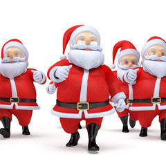 3d rendered illustration of some little santas