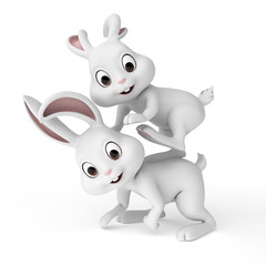 3d rendered illustration of a cute easter bunny