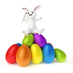 3d rendered illustration of a cute easter bunny
