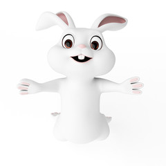 3d rendered illustration of a cute easter bunny