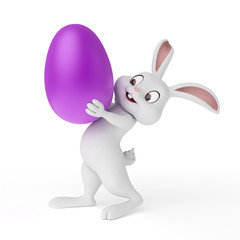 3d rendered illustration of a cute easter bunny