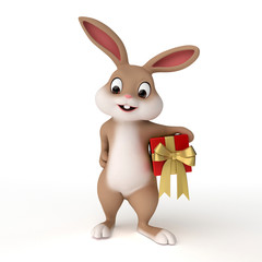3d rendered illustration of a cute easter bunny