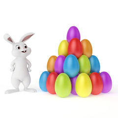 3d rendered illustration of a cute easter bunny