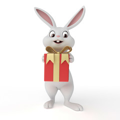 3d rendered illustration of a cute easter bunny