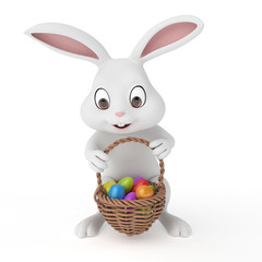 3d rendered illustration of a cute easter bunny