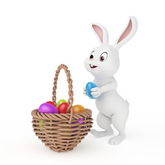 3d rendered illustration of a cute easter bunny