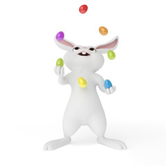 3d rendered illustration of a cute easter bunny