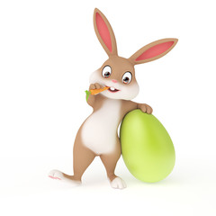 3d rendered illustration of a cute easter bunny