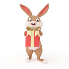3d rendered illustration of a cute easter bunny