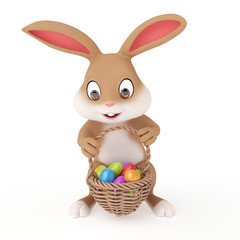 3d rendered illustration of a cute easter bunny
