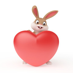 3d rendered illustration of a cute easter bunny