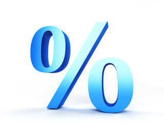 3d rendered illustration of a percentage sign