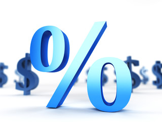 3d rendered illustration of a percentage sign