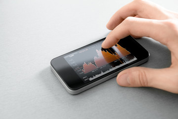 Stock Market Chart On Mobile Smart Phone