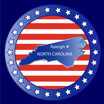 North Carolina state map seal stamp usa