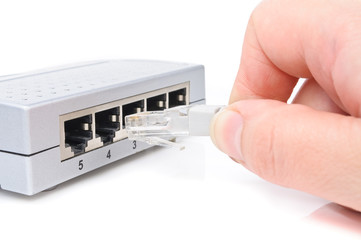 Connect the cable to the network switch