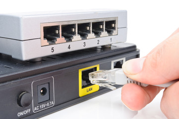 Connect the cable to the network switch