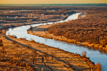 odra river aerial view